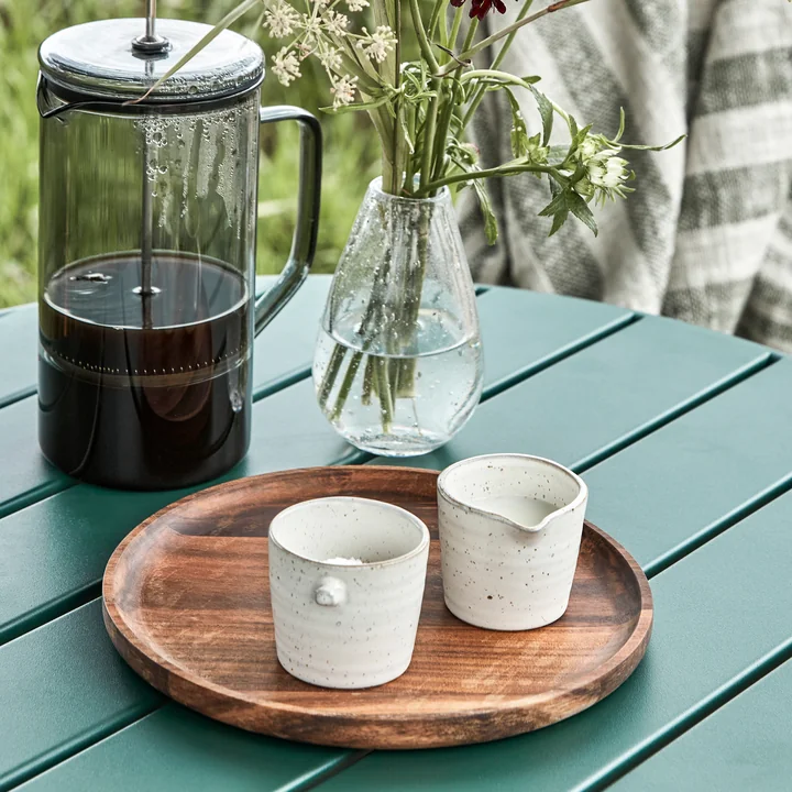 House Doctor - Pion Milch- und Zuckerset, grau / weiss (2-teilig)