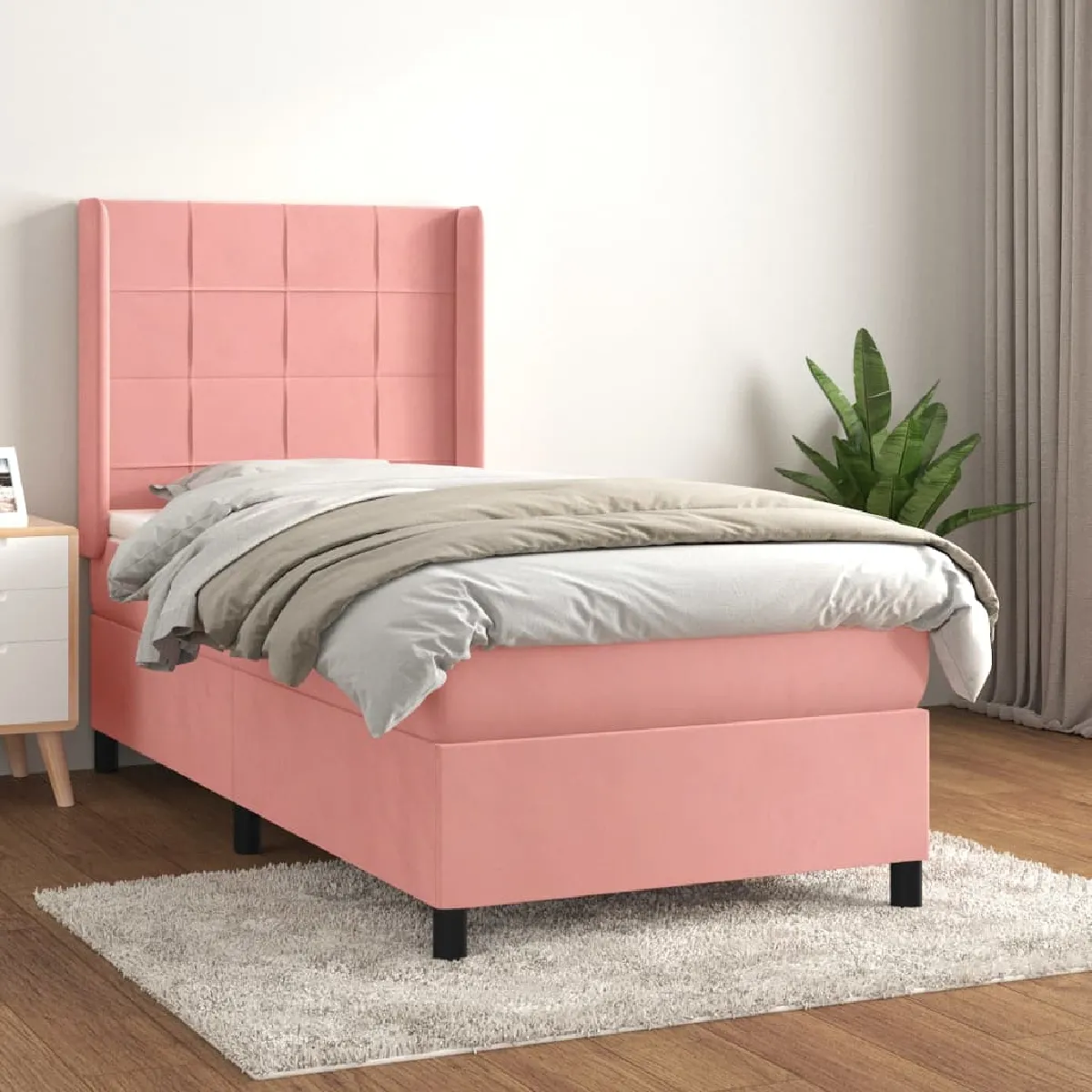 vidaXL Sommier à lattes rose 90 x 200 cm