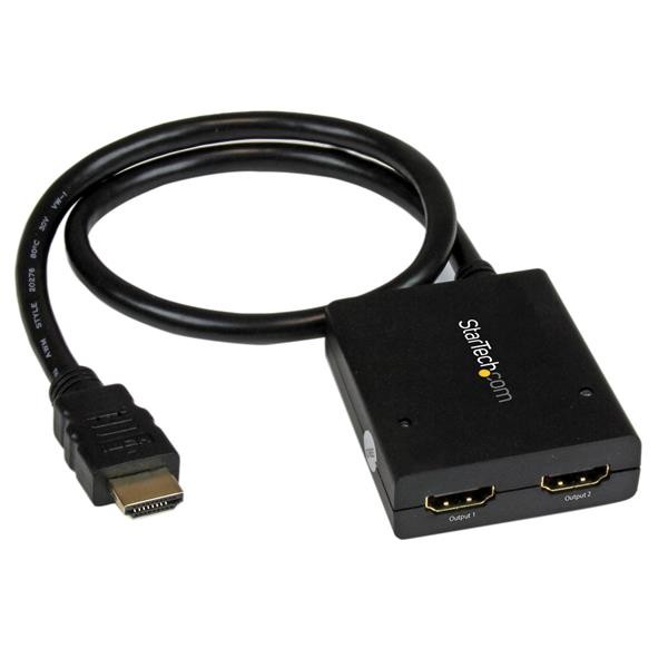 StarTech.com Splitter vidéo HDMI 4K à 2 ports - Répartiteur HDMI 1 x 2 alimenté par USB ou adaptateur d'alimentation