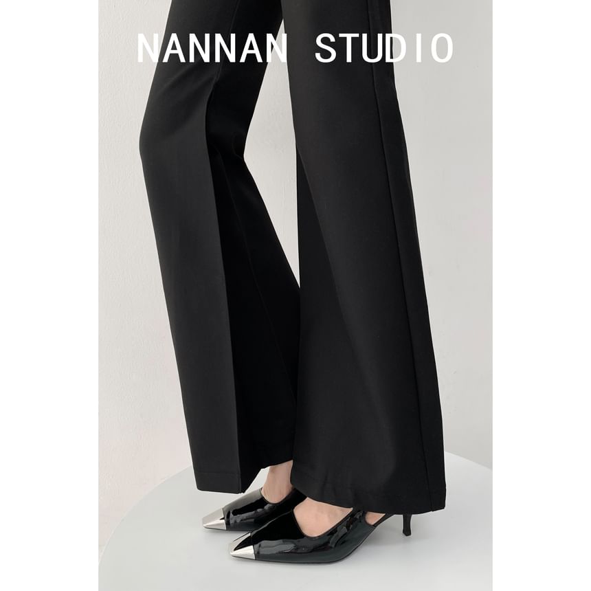 Shira - Middelhoge, effen, uitlopende pantalon