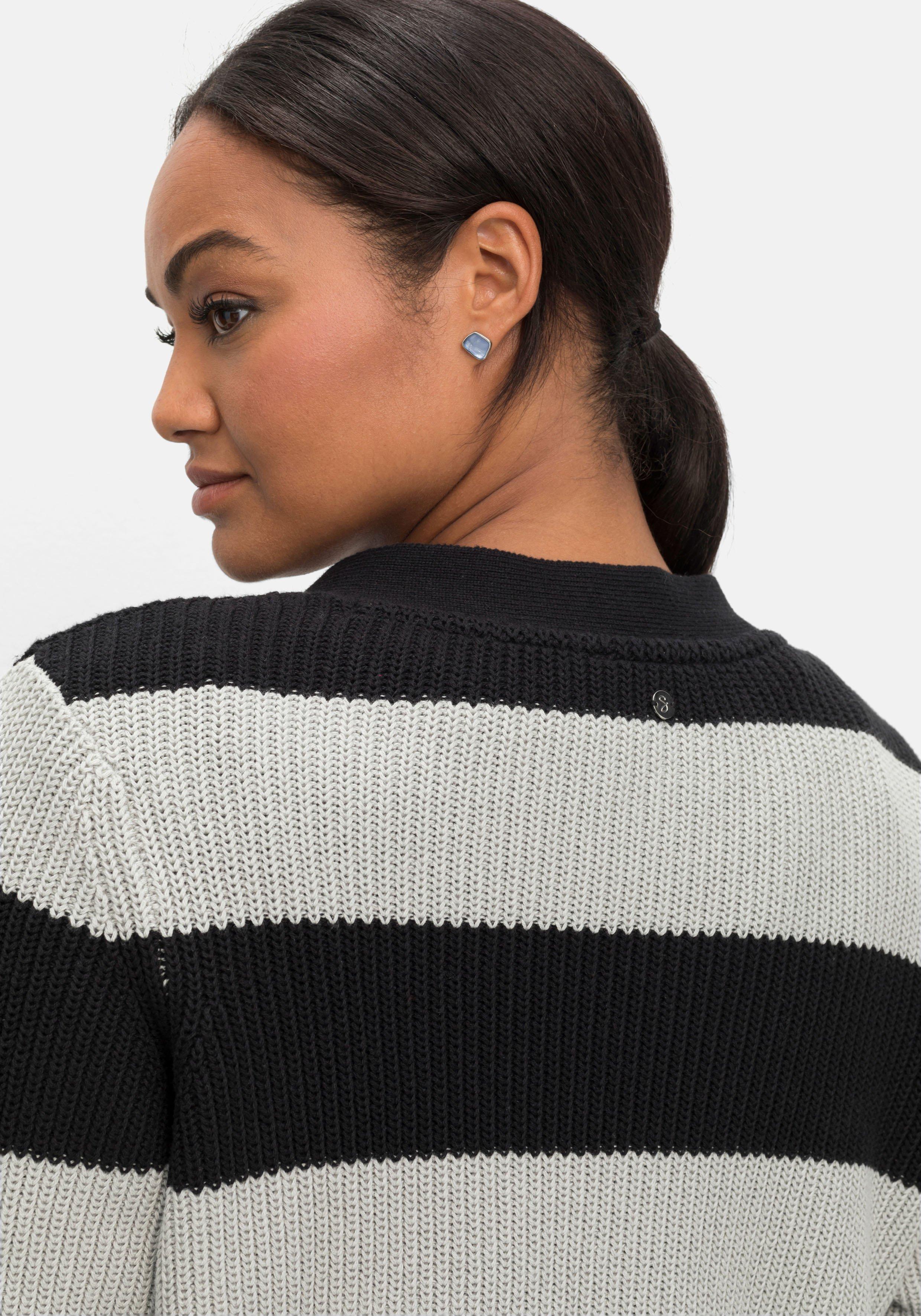 Strickjacke im Colourblocking, aus weicher Baumwolle