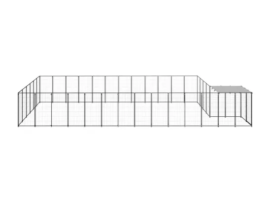 Chenil extérieur cage enclos noire 770 x 330 x 110 cm 02_0000510