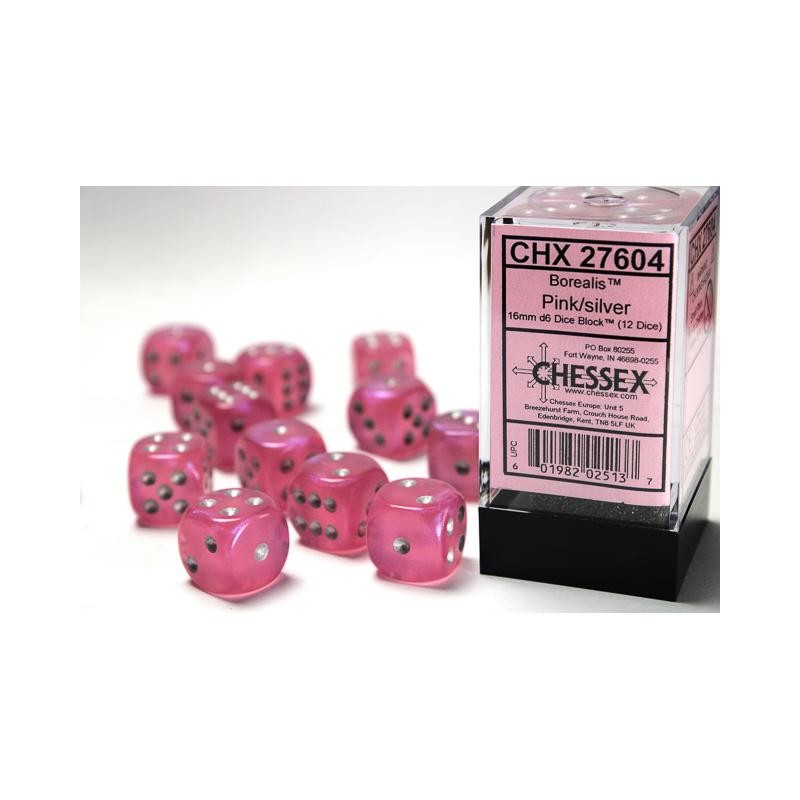 Pack de 12 dés D6 * borealis * ROSE