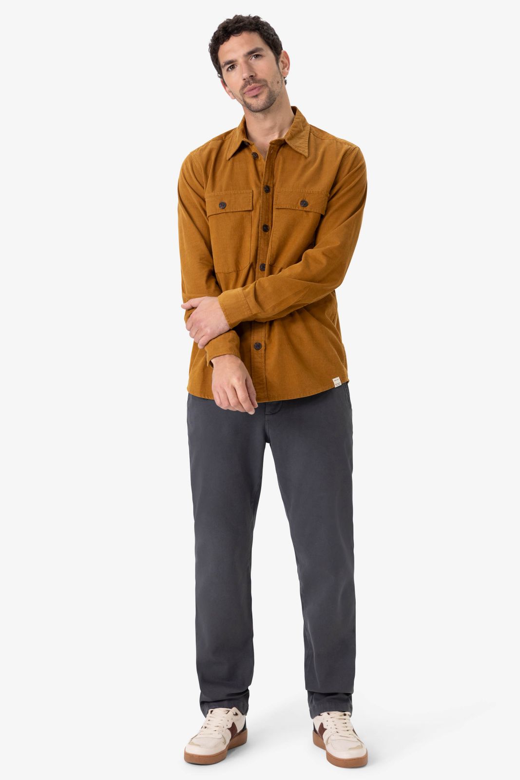 Bruin corduroy overhemd