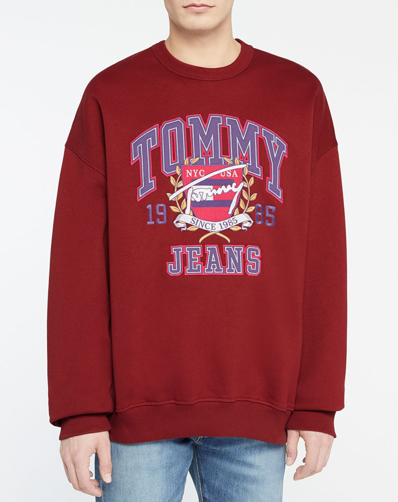 Tommy Jeans Sweat Collège bordeaux