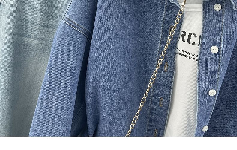 Magimomo - Denim overhemd met lange mouwen