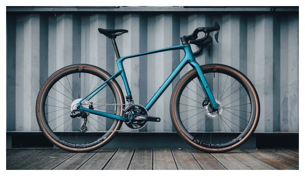 Vélo de Gravel Cube Nuroad C:62 Race Shimano GRX Di2 12V 700 mm Bleu Mineral Teal 2025