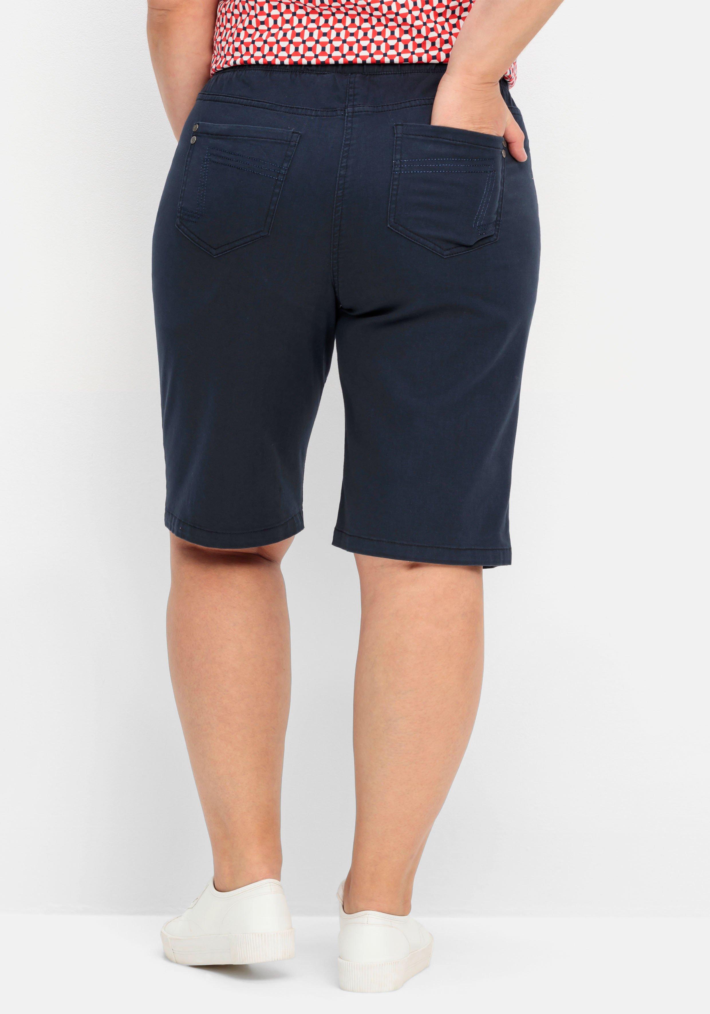 Twill-Bermudas in 5-Pocket-Form, mit Gummizugbund