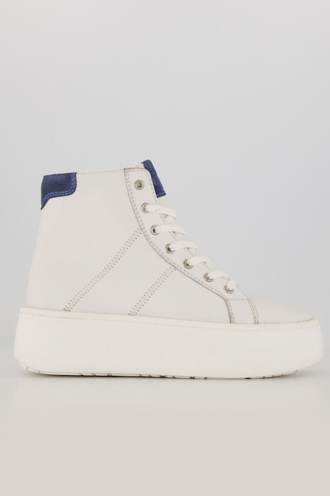 Leder-Sneaker, hoher Schaft, Weite H