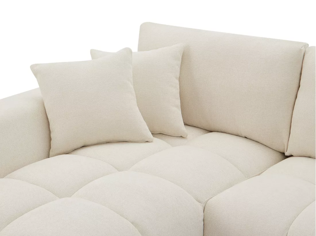 Canapé d'angle gauche en tissu beige BERENIA