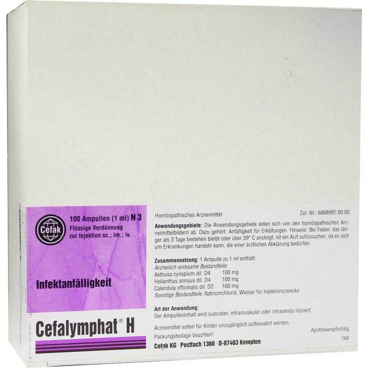 Cefalymphat H Ampullen, 100X1 ml