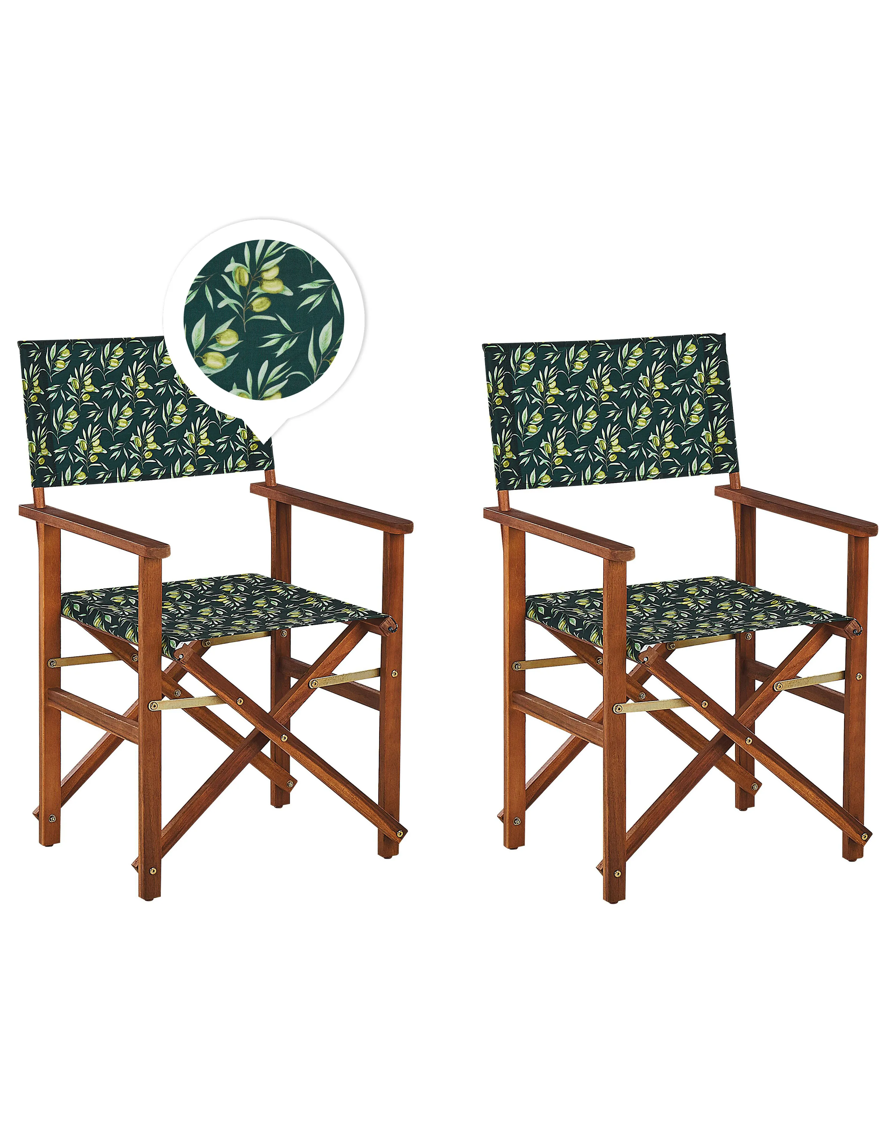 Set van 2 tuinstoelen CINE Acaciahout Donkergroen