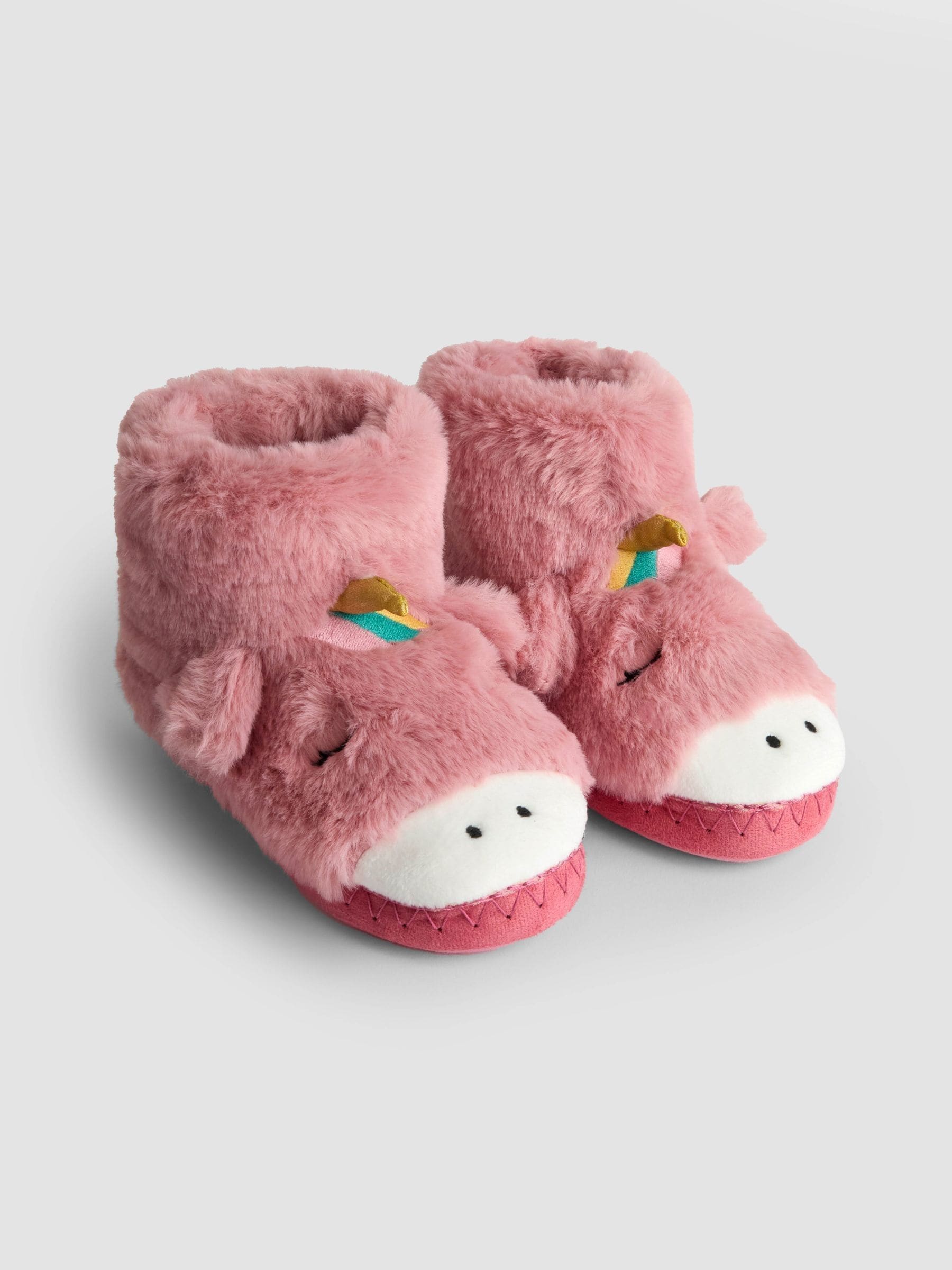 Roze met eenhoornprint - JoJo Maman Bébé Plush Slipper Boots