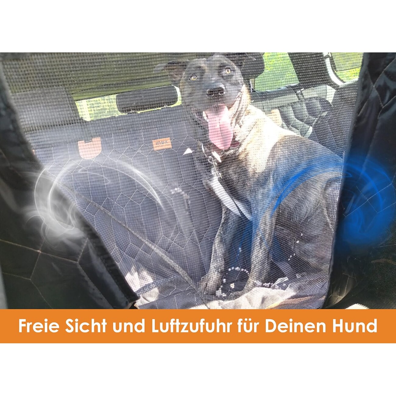 Floxik Inox Extra Stabile wasserdichte Kratzfeste Auto Hundedecke Rückbank Schondecke Rücksitzbank Auto Rücksitz Türenschutz Netzfenster