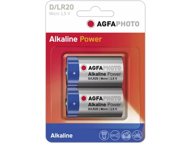 AgfaPhoto - Batteri 2 x D - Alkaline