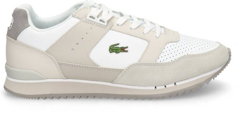 Lacoste Vintage-geïnspireerde Partner Piste Leren Sneakers Beige Heren