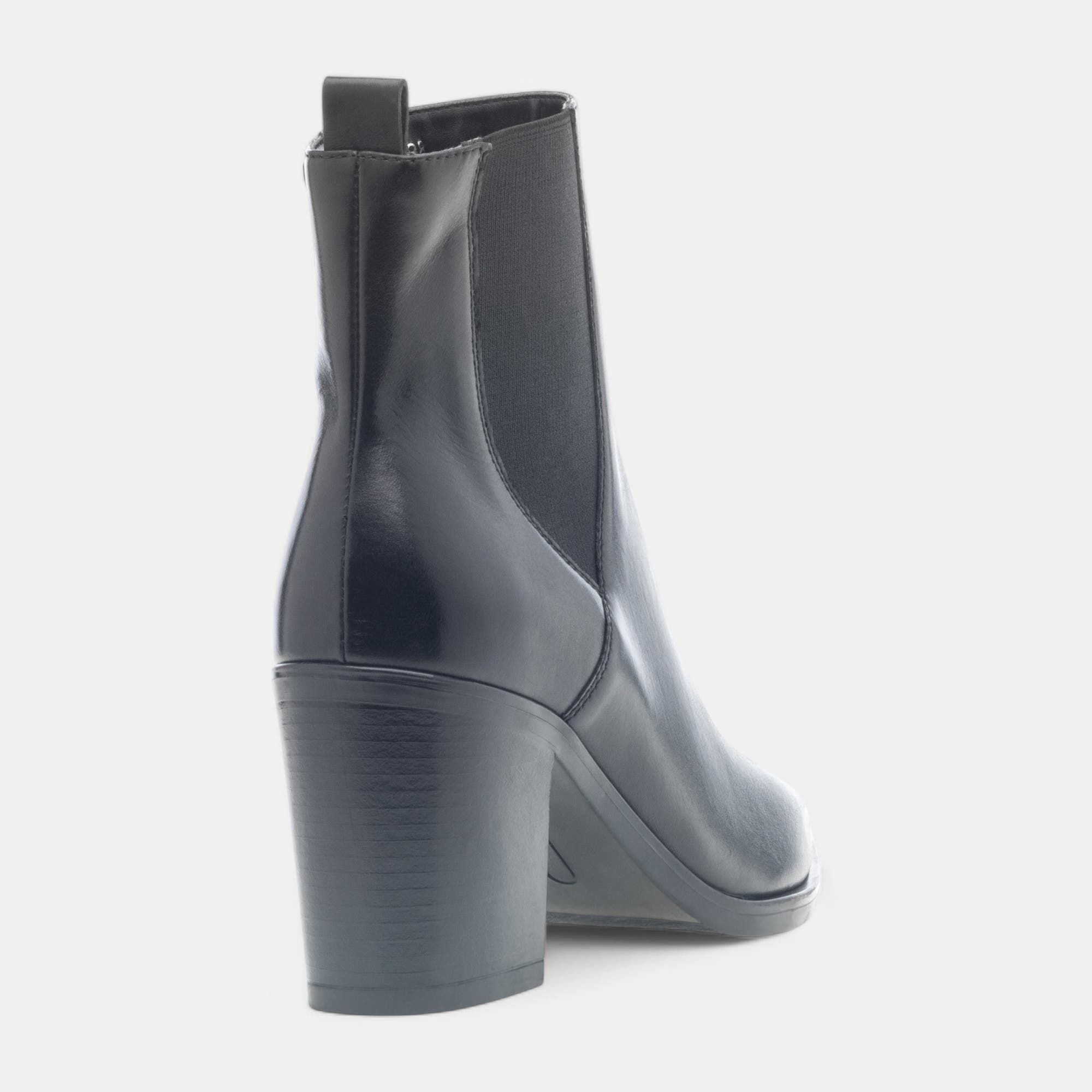 Bottines à talon Femme en cuir noir
