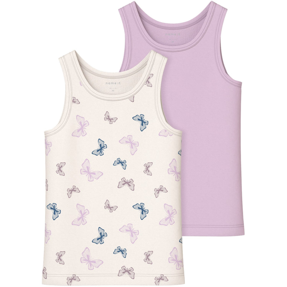 Køb Name It Jet Stream Tank Top 2-pak Jet Stream Butterfly Noos