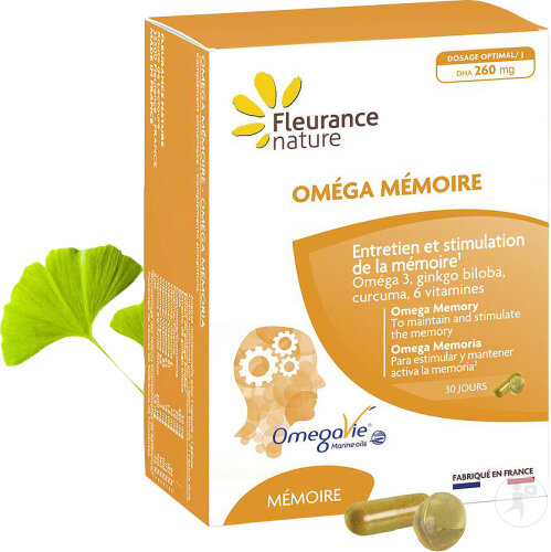 Fleurance Nature Oméga Mémoire 30 Capsules + 30 Gélules