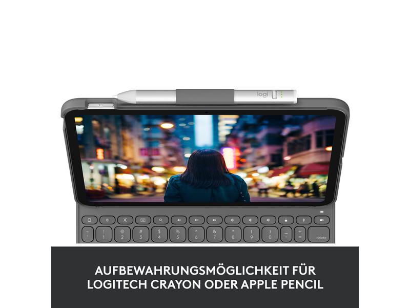 Logitech Tablet Tastatur Cover Slim Folio iPad (10. Gen, A1 Tastatur-Cover für das iPad 10.9