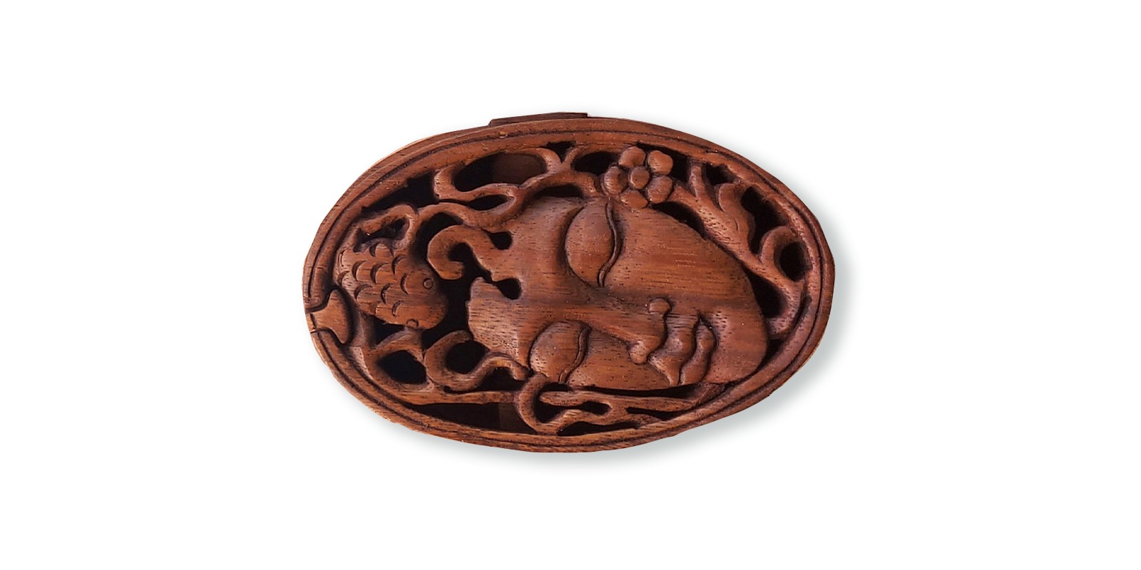 Secret Box 'Lady Mangrove Fish', Suarholz, T 13,5 cm, B 8,5 cm, H 6,5 cm von fischer's lagerhaus