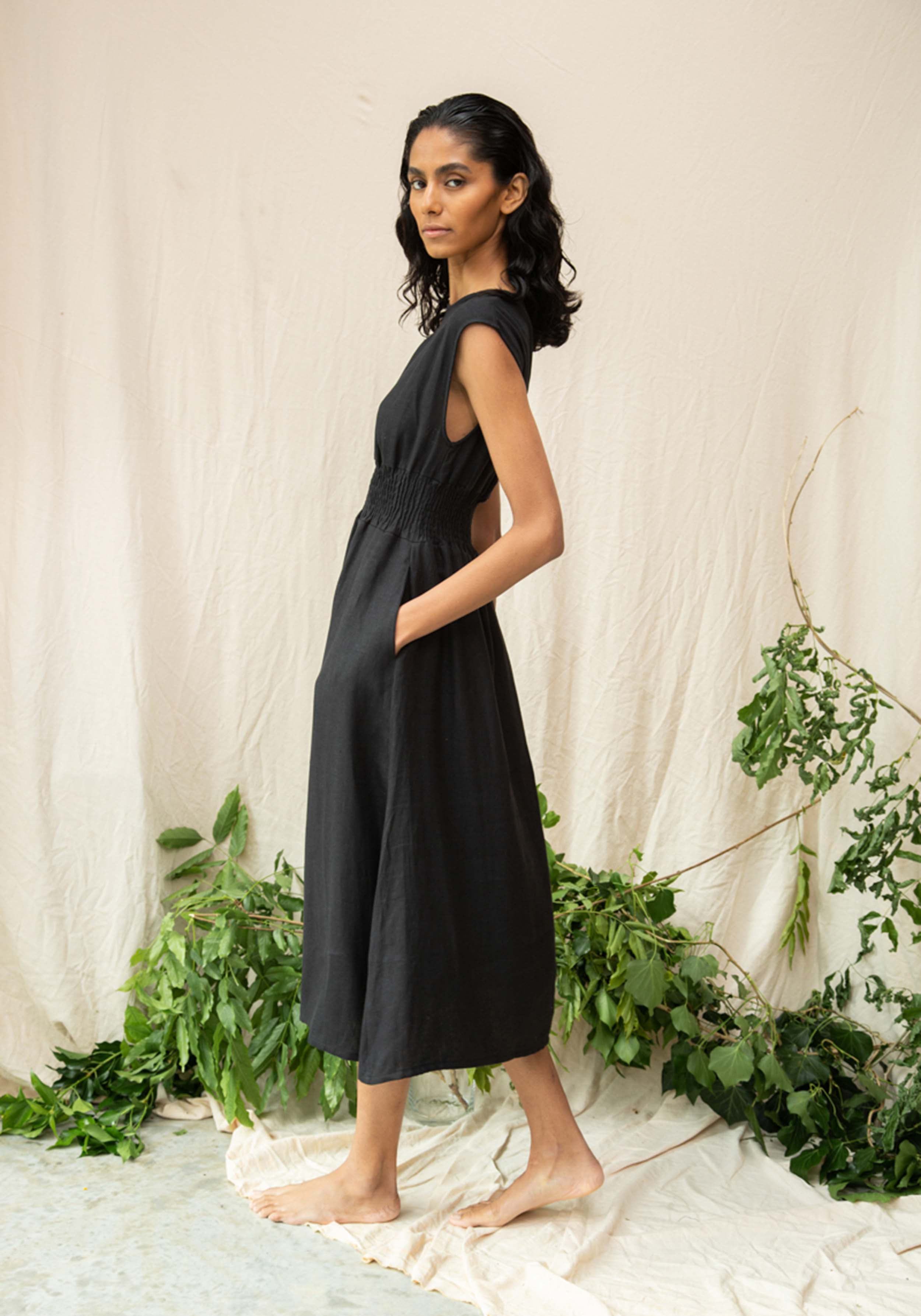 Beaumont Organic Leinen-Kleid Ottillie May Black