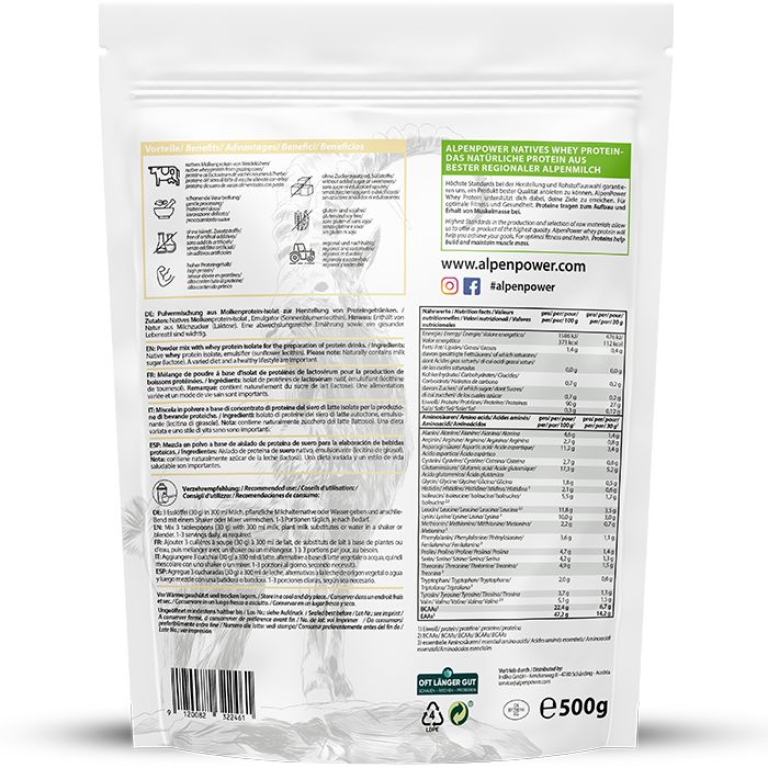 AlpenPower Native Whey Isolat- Neutral