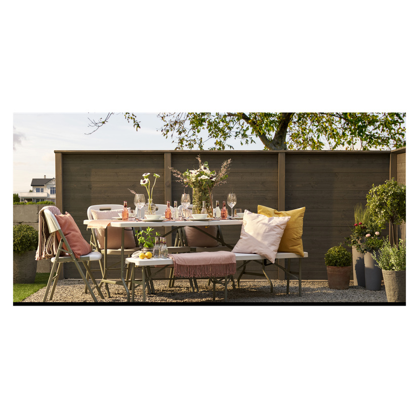 Sammenleggbar benk 183x43x28 cm