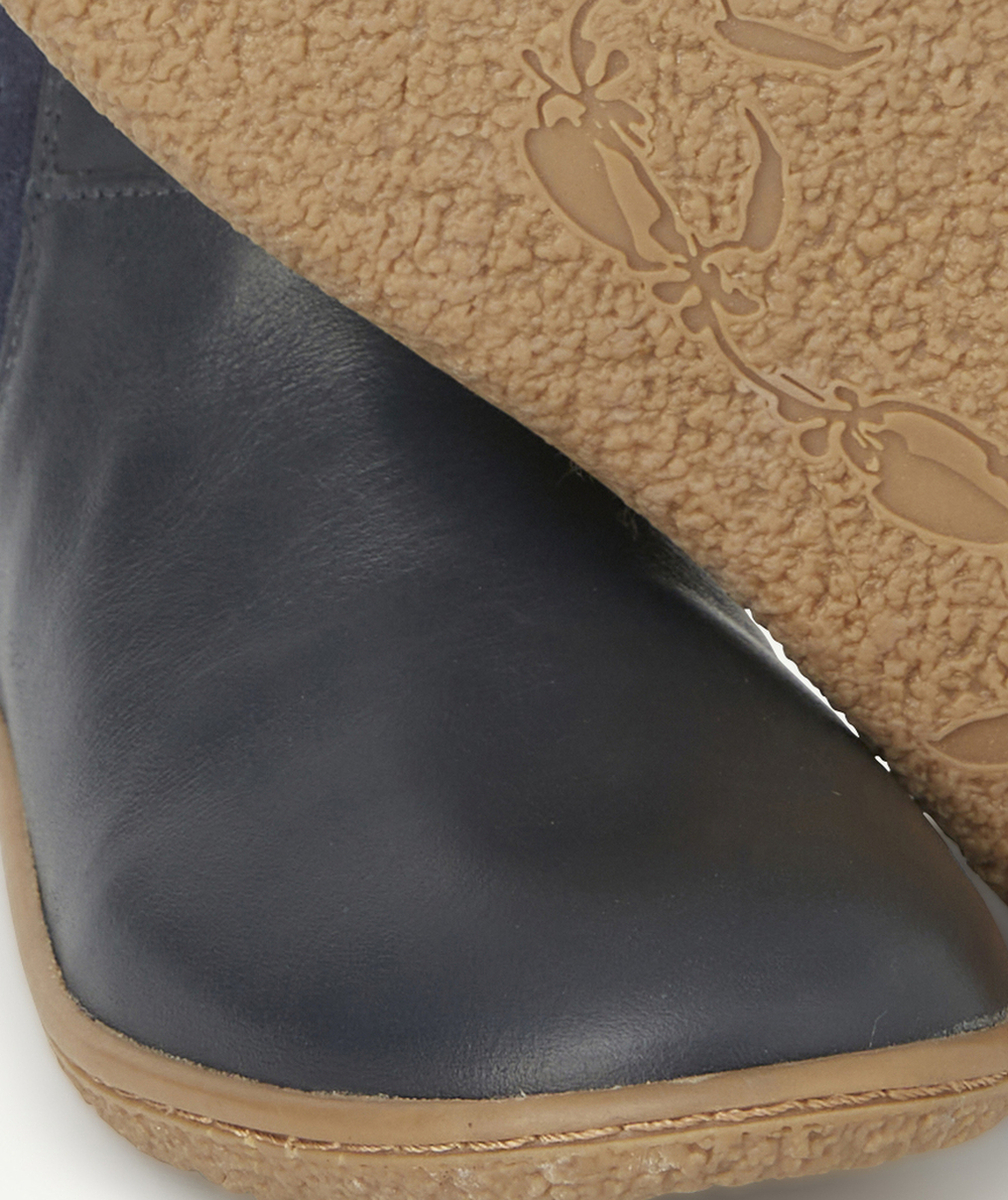 KICKERSBOTTINES FILLE EN CUIR BLEU MARINE AVEC FANTAISIES BRILLANTES