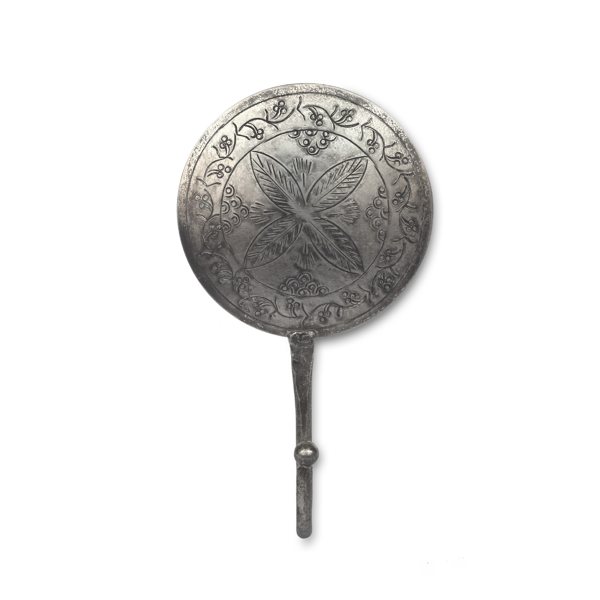 Wandhaken rund 'Modell C', silber, Ø 10 cm von fischer's lagerhaus