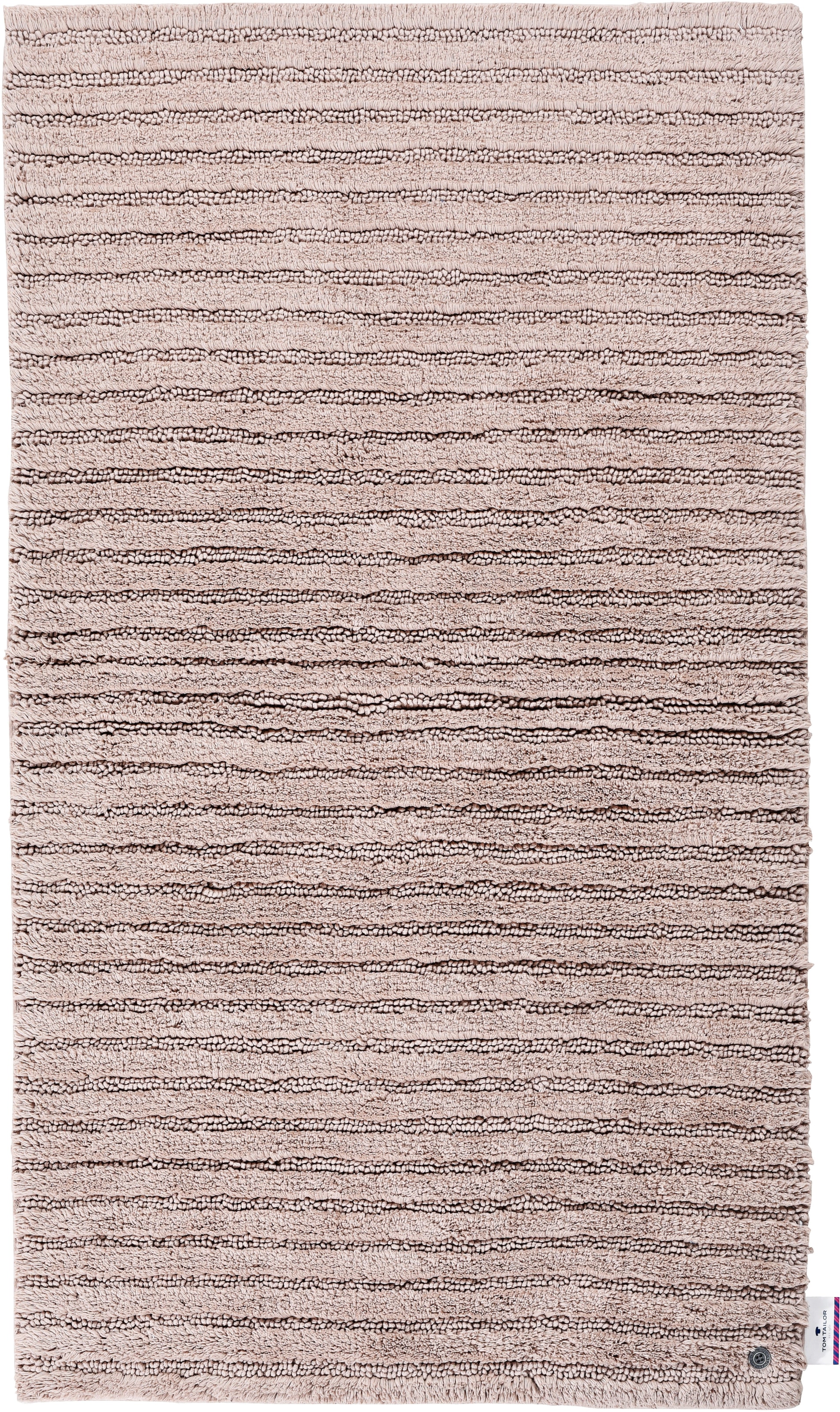 TOM TAILOR HOME Badematte »Cotton Stripes« Höhe 20 mm rutschhemmend beschichtet fussbodenheizungsgeeignet | strapazierfähig Uni Farben, gestreift, reine Baumwolle, Hoch-Tief Effekt