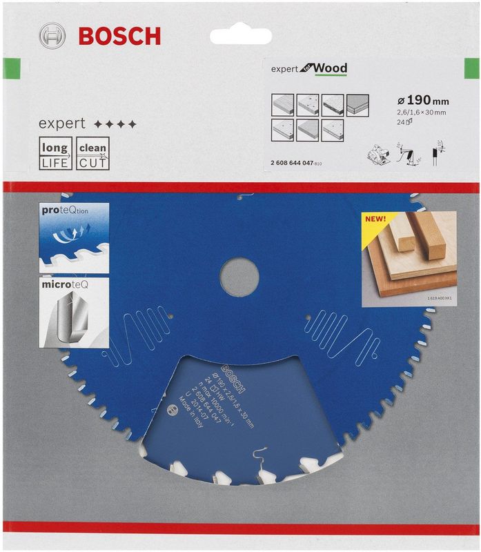 Bosch - 2608644047 - Cirkelzaagblad - 190 X 30 X 24T - Hout - Carbide
