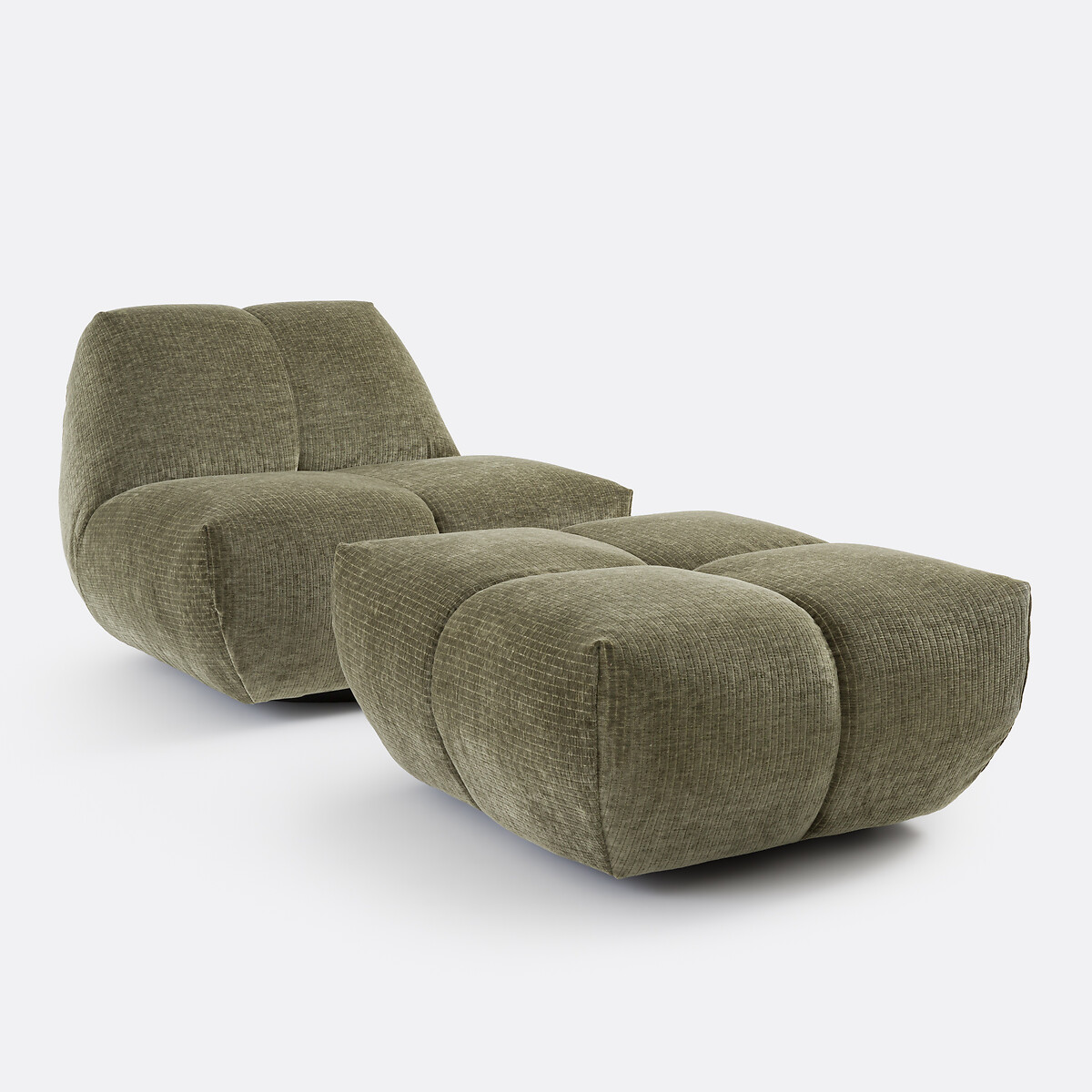 LA REDOUTE INTERIEURS<br>Draaibare fauteuil, vintage ribfluweel, Nuria