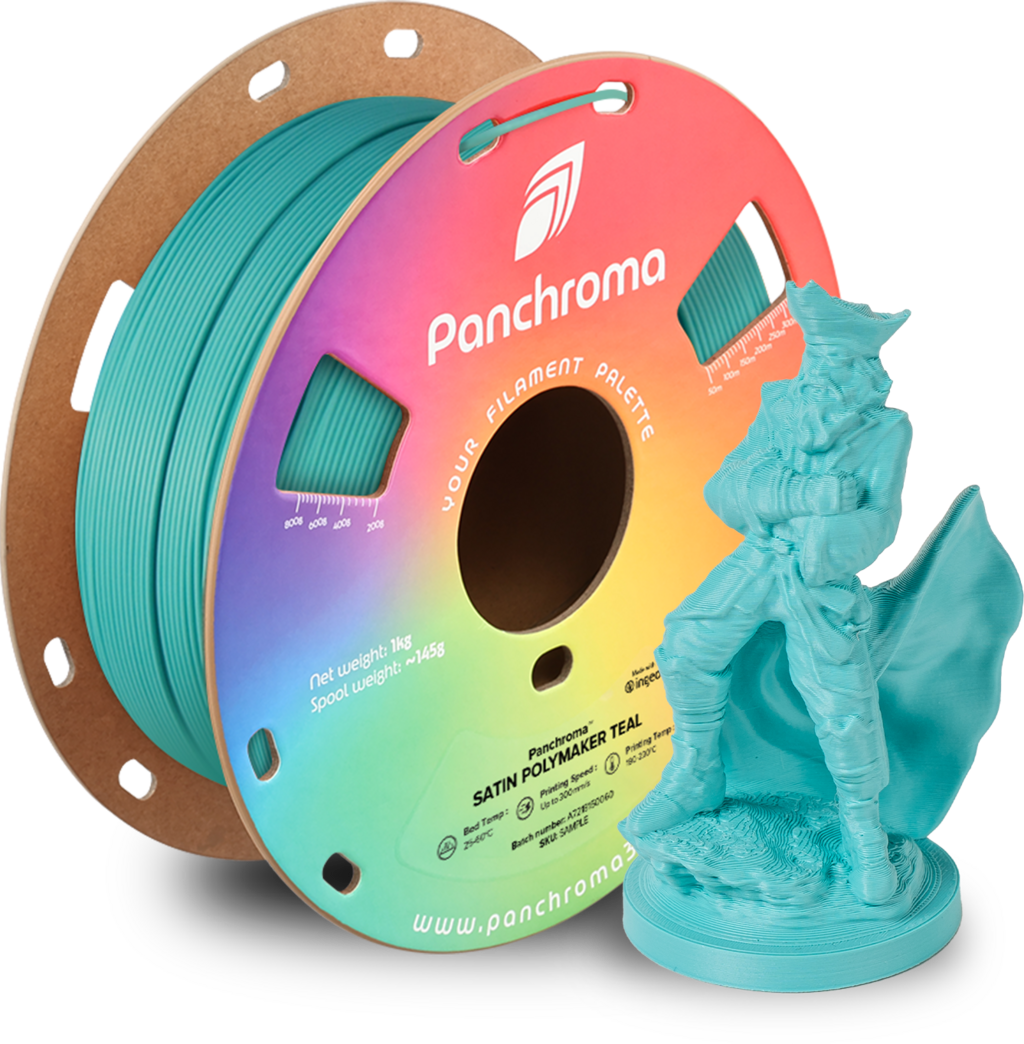 Polymaker  Panchroma™ PLA Satin Teal, 1,75 mm / 1000 g    Satin PLA für glänzende Ideen & makellose Ergebnisse in Türkis