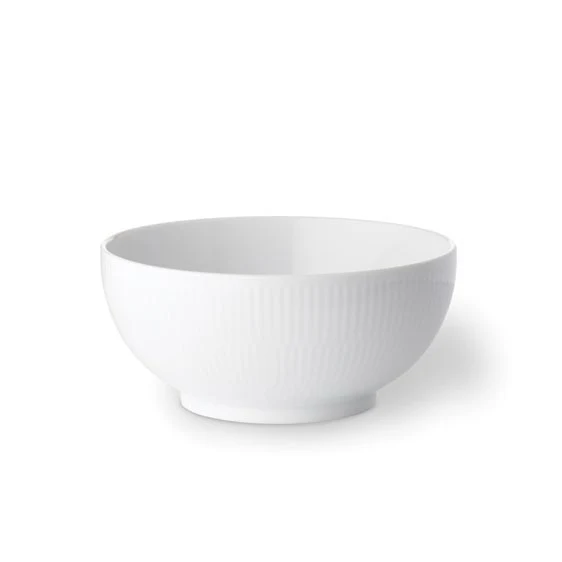 Royal Copenhagen  Hvid Riflet skål - 18 cm.