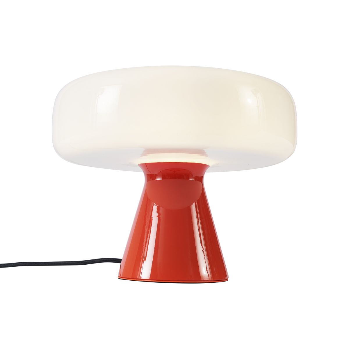 Retro tafellamp rood met wit - Knop