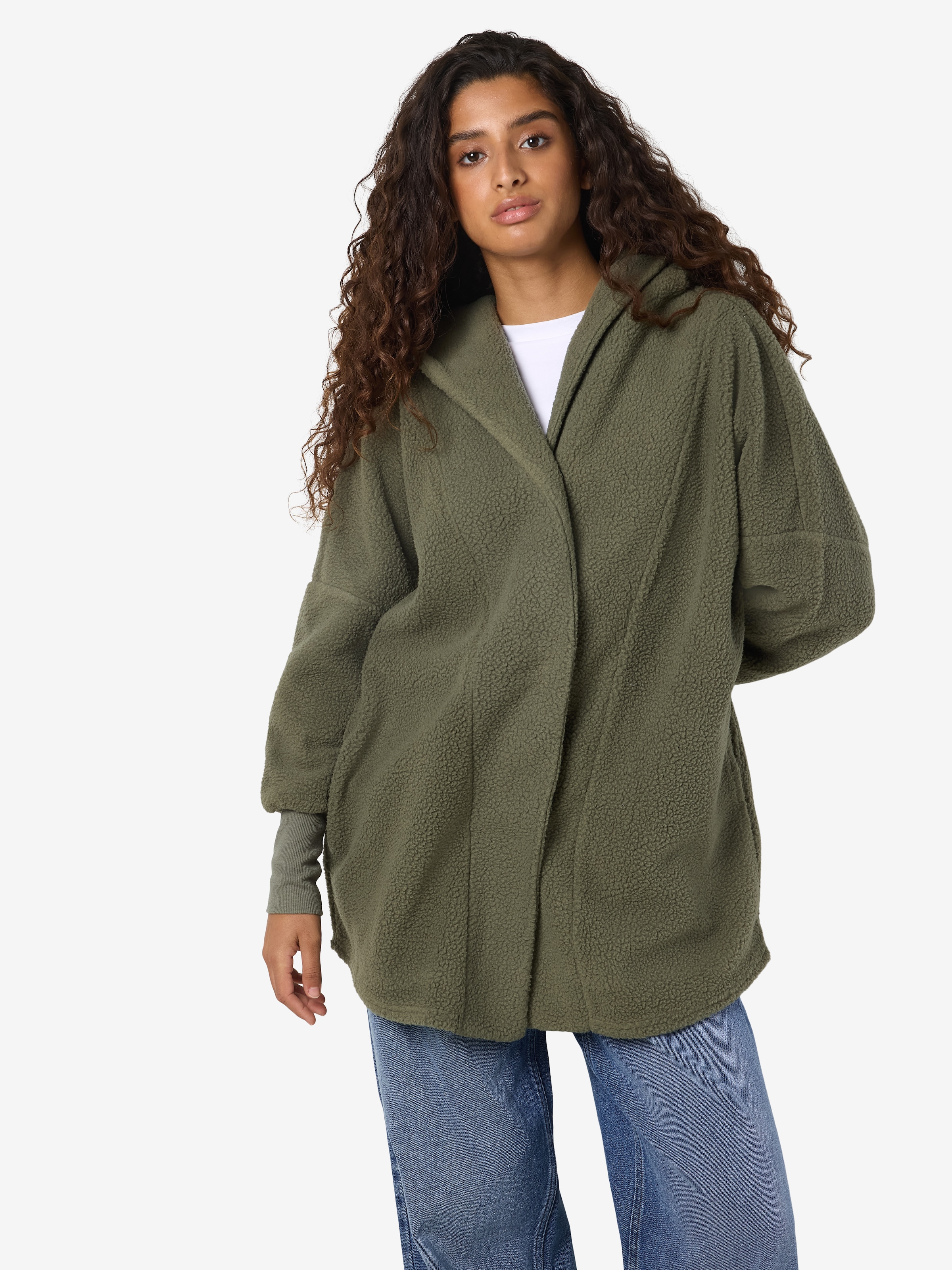 Noisy may Kapuzensweatjacke »NMCOZY L/S LONG SHACKET W HOOD JRS NOOS«