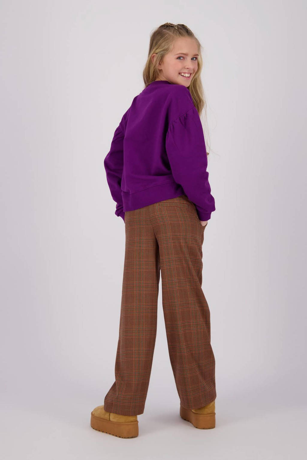 Vingino sweater Noran met tekst paars