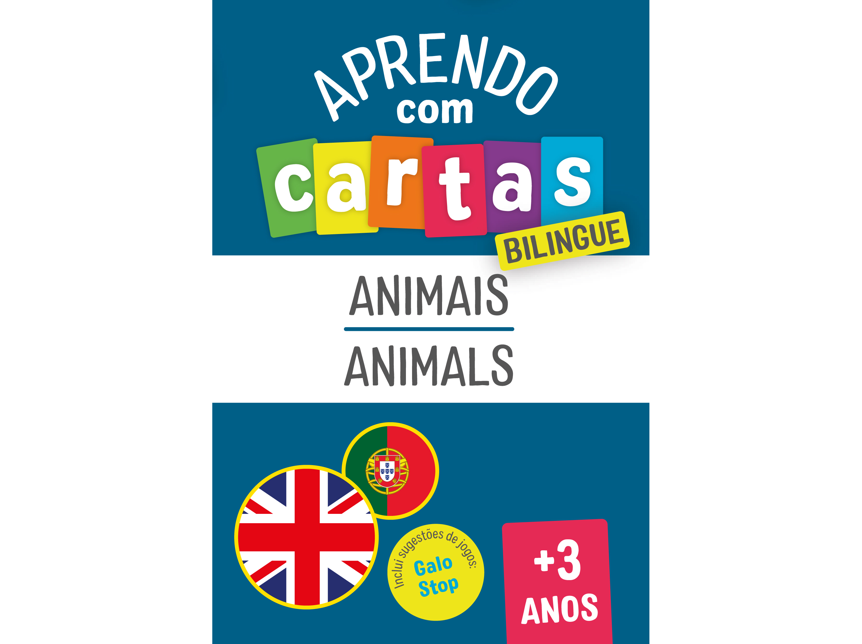 LIVRO APRENDO COM CARTAS: BILINGUE - ANIMAIS  3 ANOS