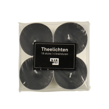 Theelichten maxi zwart 8 stuks