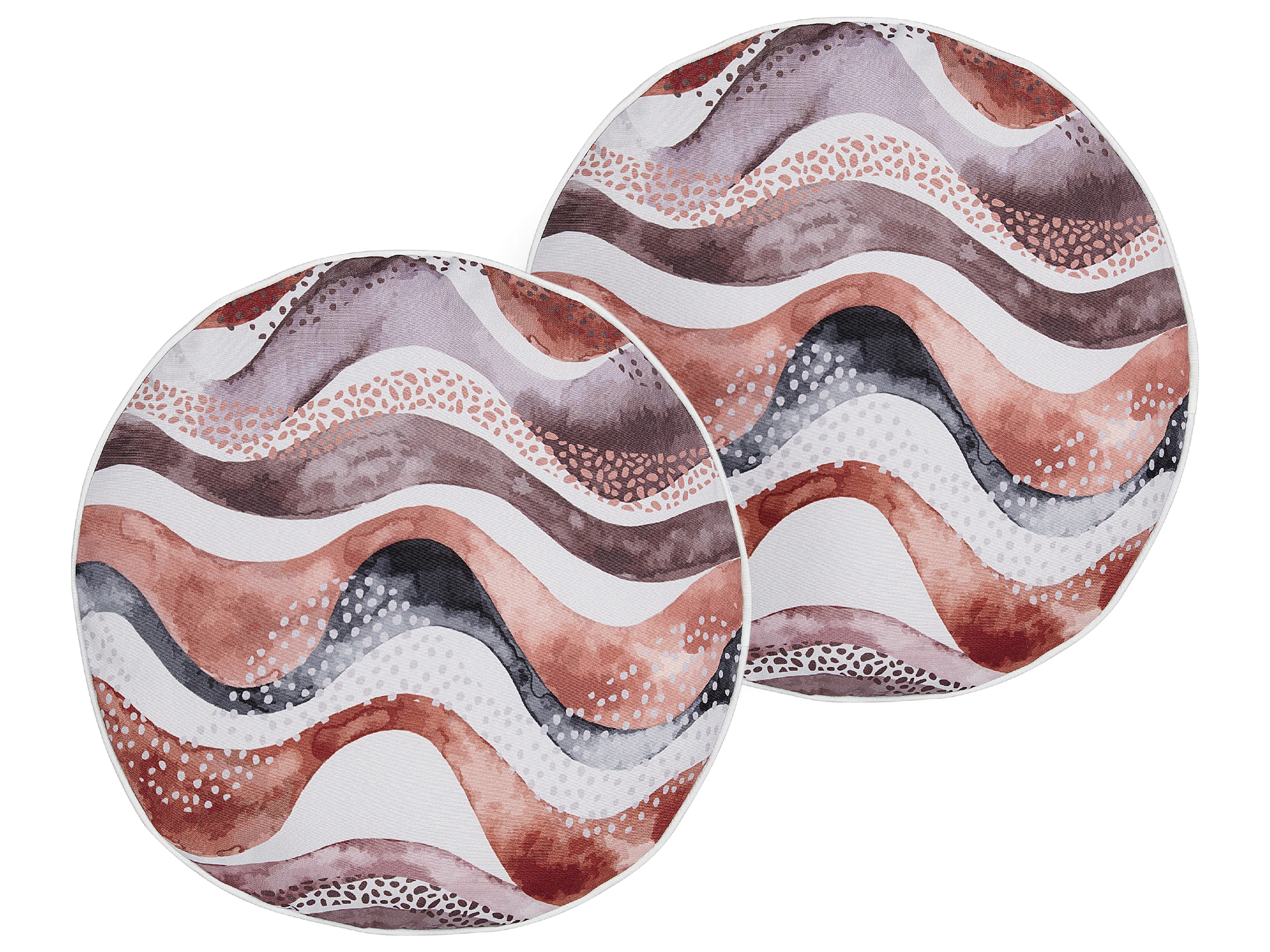 Set van 2 tuinkussens SEBORGA abstract patroon 40 x 40 cm Bruin