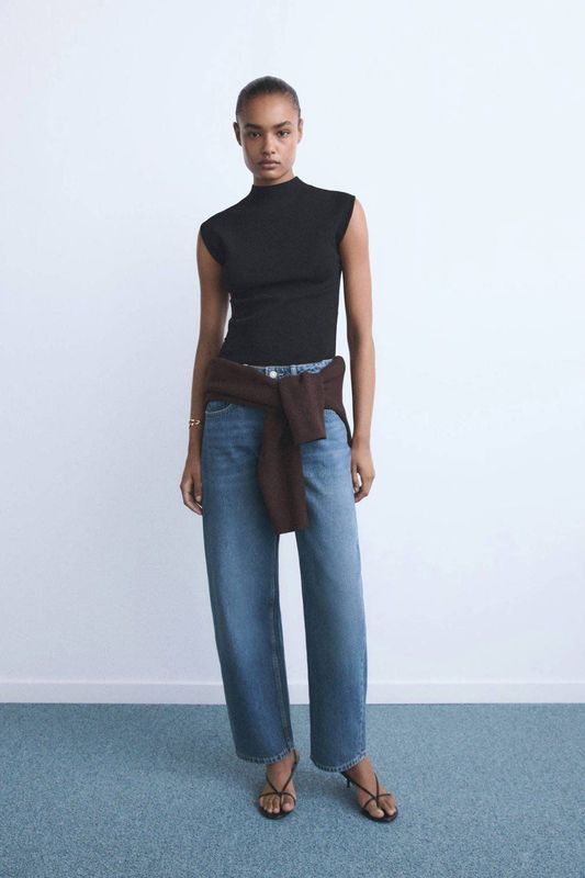 MANGO - BET - Jeans - Blauw Denim - Baggy - Mid Waist