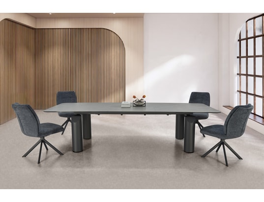 CONCEPT1 - Chaise Lot de 2C. Peter pivotante gris Anthracite