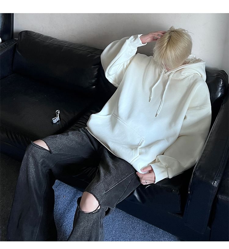POSI - Effen hoodie met fleecevoering