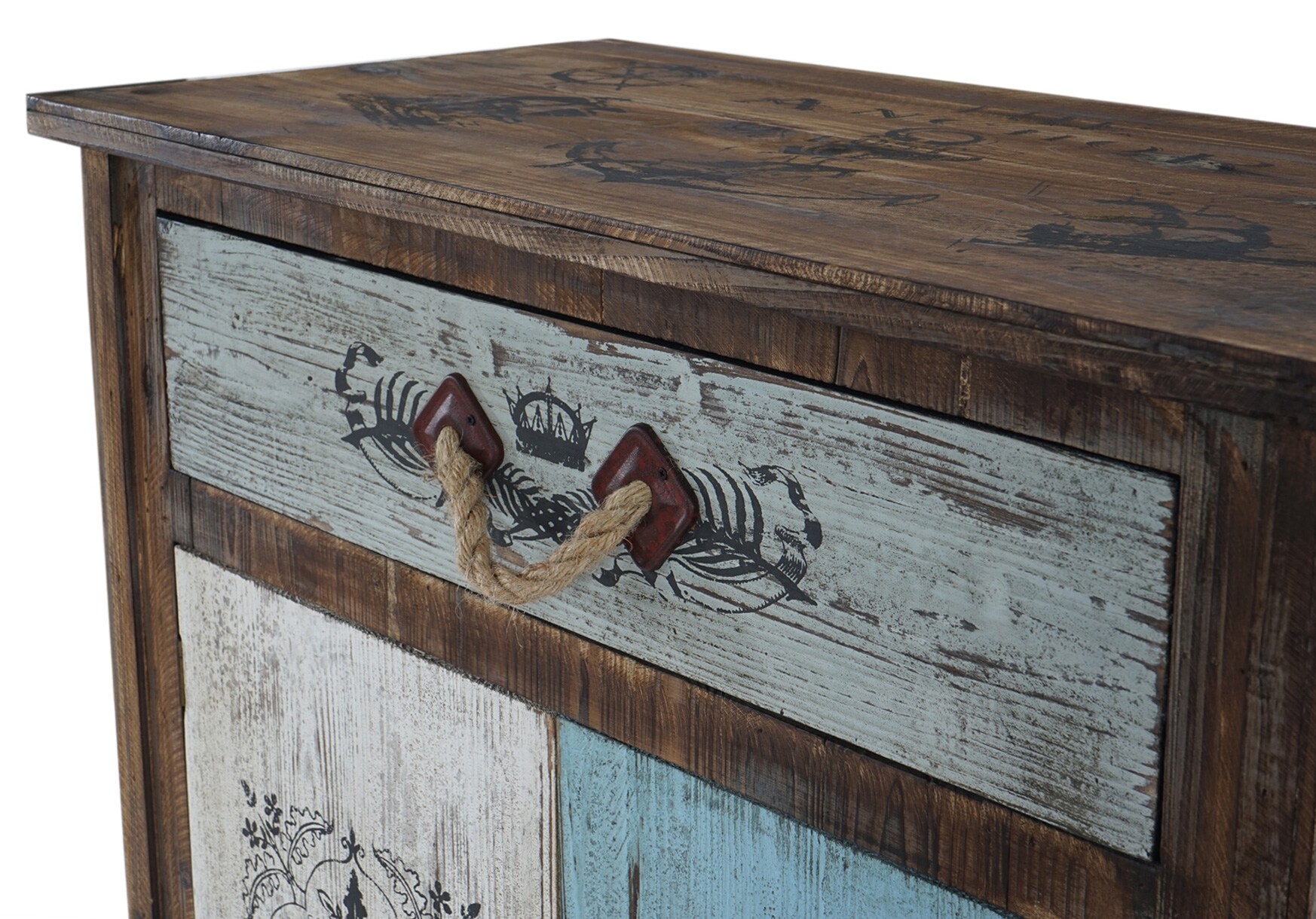 Kommode Vigo Schubladenkommode Schrank Shabby-Look, Vintage, 84x80x40cm