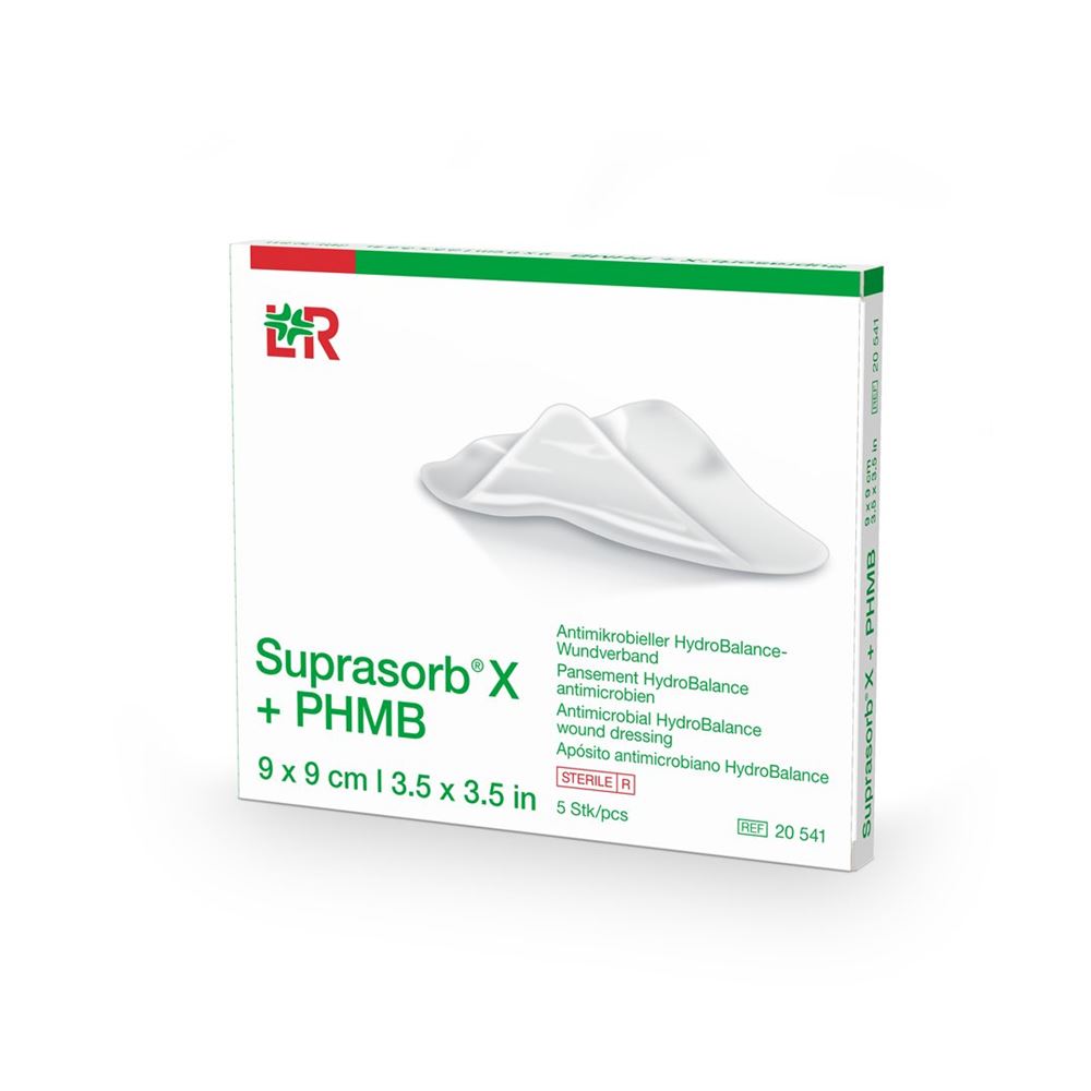 SUPRASORB X   PHMB HydroBalance-Wundverband 9x9cm antimikrobiell 5 Stk