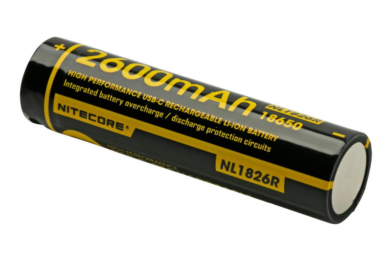Nitecore NL1826RUSBC oplaadbare 18650 Li-ion accu, 2600mAh