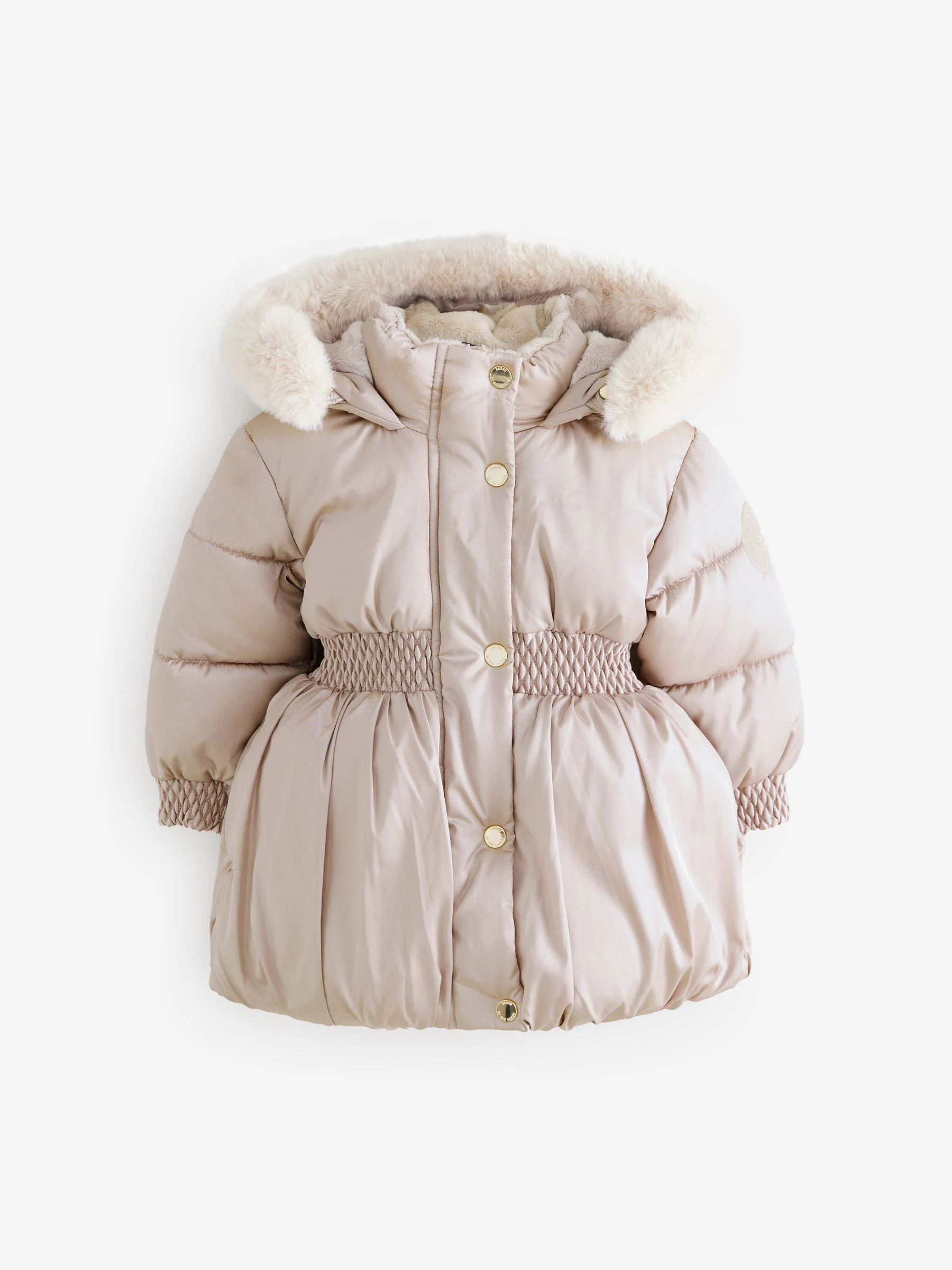 Oesterkleurig - Baker by Ted Baker - Regenbestendige gewatteerde jas met bubbelzoom