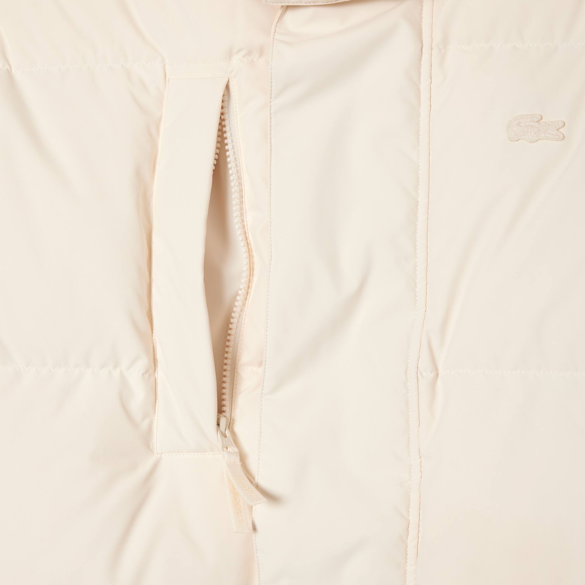 Midi-Puffer-Jacke mit abnehmbarer Kapuze