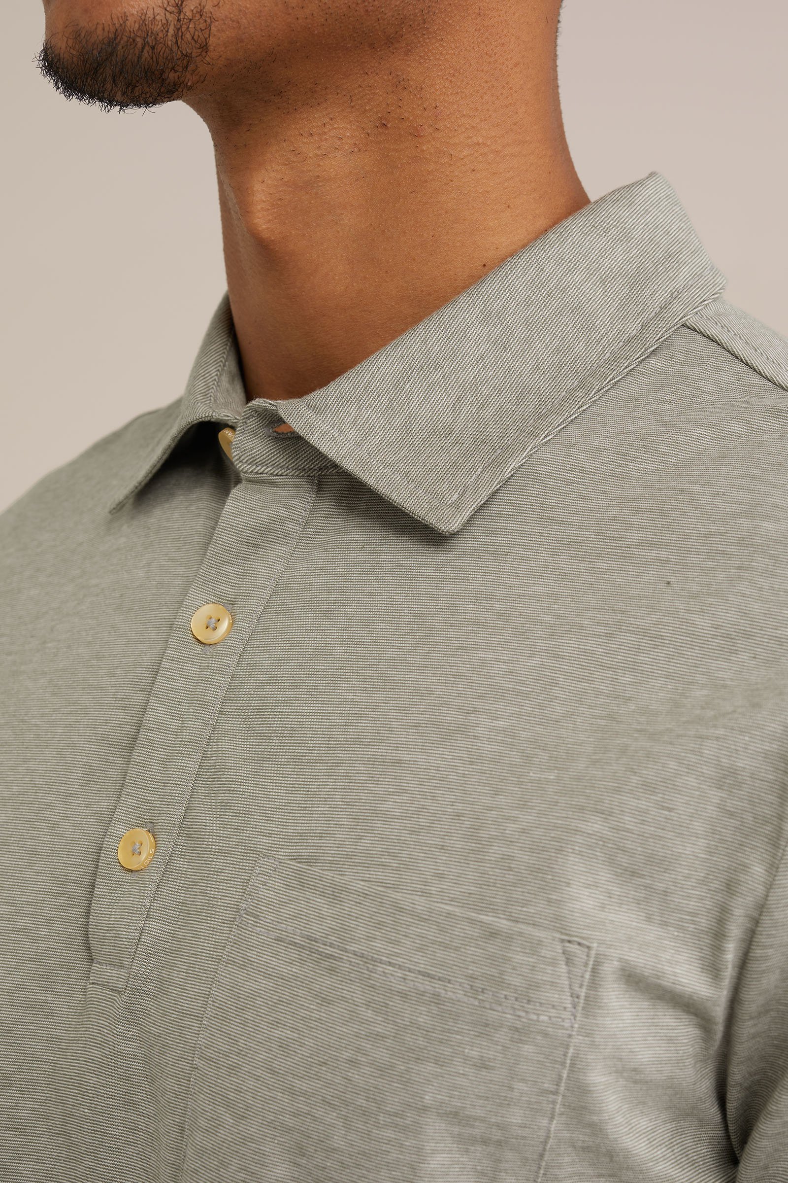 slim fit gemêleerde polo Van Gils Groen